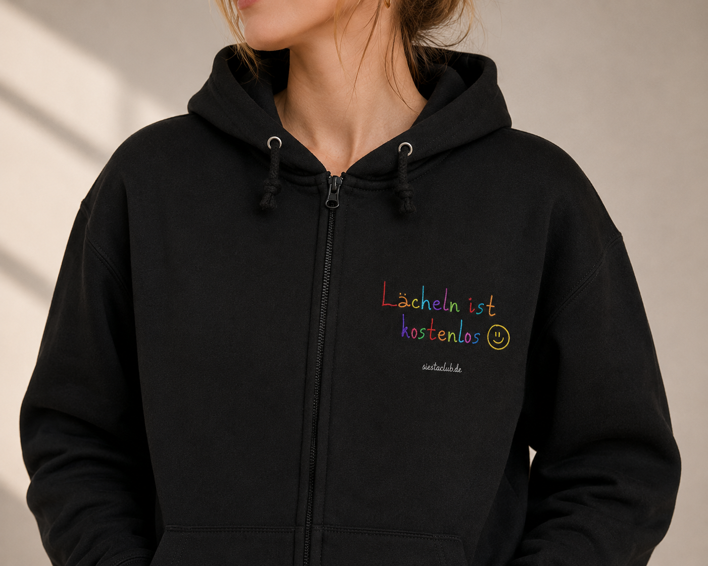 Lächeln - Dein Happiness Reminder Zipper Frontprint