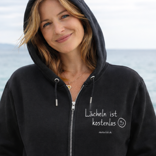 Lächeln - Dein Happiness Zipper Frontprint