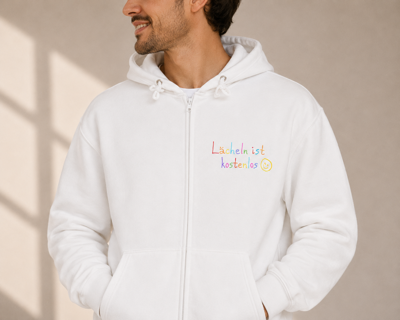 Lächeln - Dein Happiness Reminder Zipper Frontprint