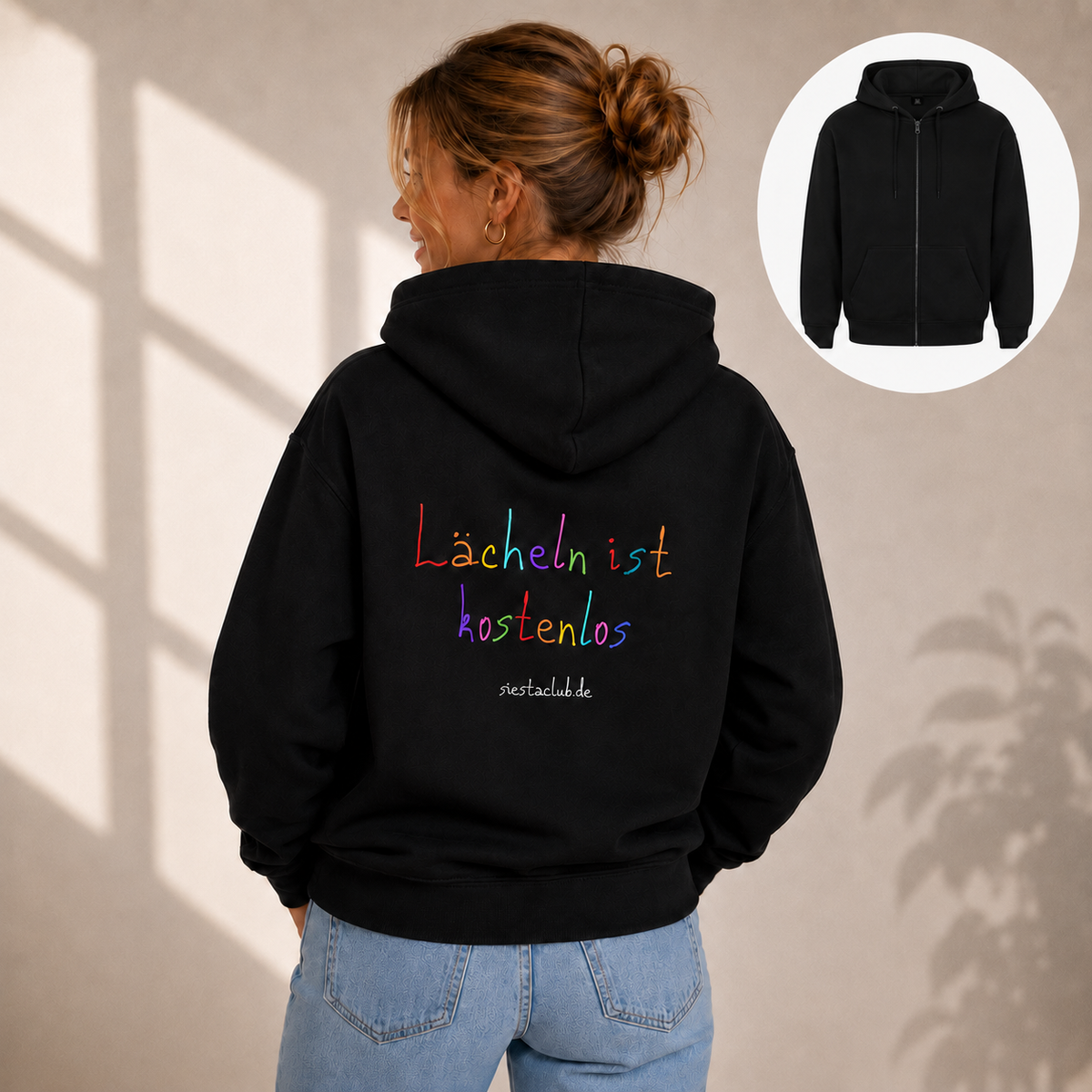 Lächeln - Dein Happiness Reminders Zipper Backprint