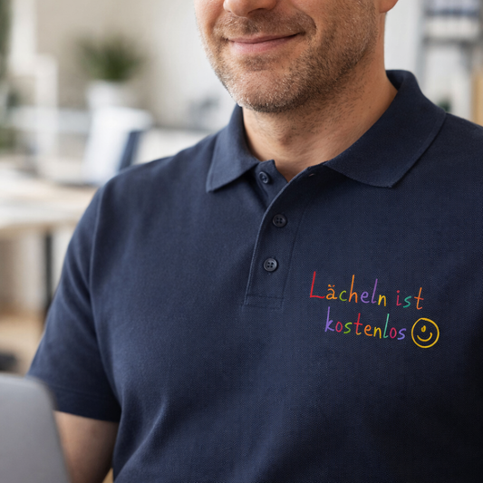 Lächeln Polo Shirt - Dein Happiness Reminder
