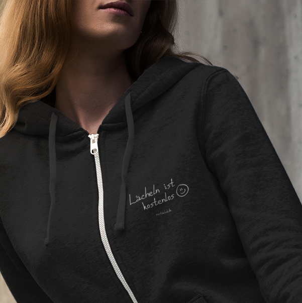Kapuzenjacke Zipper Unisex - Lächeln ist kostenlos